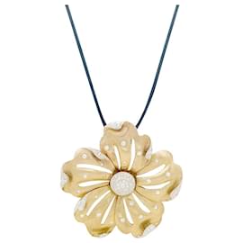 inconnue-Gold “Flower” pendant, diamants.-Other