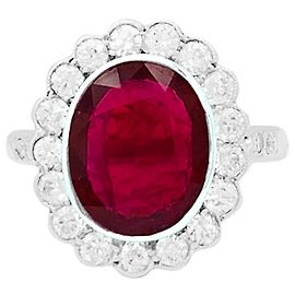 inconnue Ruby pompadour ring, platinum, WHITE GOLD, diamants. Other