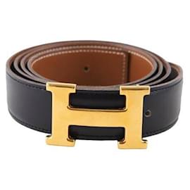 Hermès-Leather belt-Black