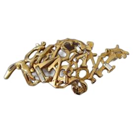 Christian Lacroix-Baroque brooch with crystals.-Golden