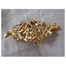 Christian Lacroix-Baroque brooch with crystals.-Golden