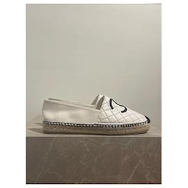 Chanel-CHANEL Espadrilles T.EU 41 Cuir-Blanc