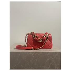 Chanel-CHANEL Sacs à main T. Cuir-Rouge