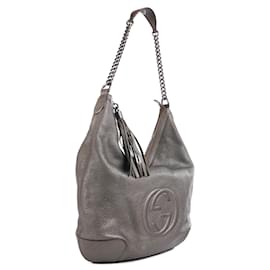 Gucci-GUCCI  Handbags T.  Leather-Grey