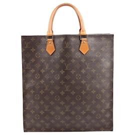 Louis Vuitton-Louis Vuitton Monogram Canvas Sac Plat PM Handbag M51140-Brown