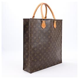 Louis Vuitton-Louis Vuitton Monogram Canvas Sac Plat PM Handbag M51140-Brown