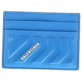 Balenciaga-Balenciaga Car Card Holder in Blue Leather-Blue