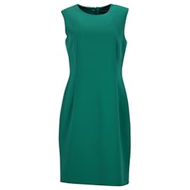 Dolce & Gabbana-Dolce & Gabbana Sleeveless Mini Dress in Green Virgin Wool-Green