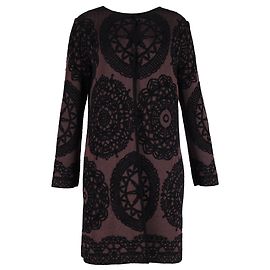 M Missoni Patterned Knit Short Coat in Brown Viscose Brown