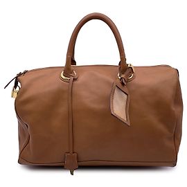 Gianfranco Ferré Bolsa Boston de couro bege vintage Bege