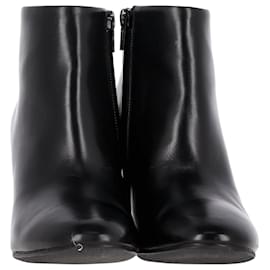 Balenciaga-Balenciaga Round Toe Steel Transparent Heel Ankle Boots in Black Leather-Black