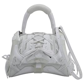 Balenciaga-Balenciaga Sneakerhead Small Top Handle Bag In White Polyester-White,Cream