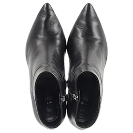 Prada-Prada Pointed Toe Ankle Boots in Black Leather -Black