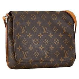 Louis Vuitton-Sac à épaule Louis Vuitton Musette Tango en toile M51257 en bon état-Marron