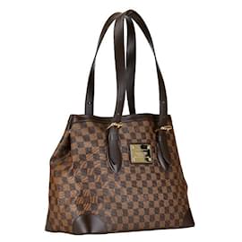 Louis Vuitton-Sac à main Louis Vuitton Damier Hampstead MM N51204 en très bon état-Marron