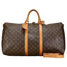Louis Vuitton-Louis Vuitton Keepall Bandouliere 55 Canvas Travel Bag M41414 in Good condition-Brown