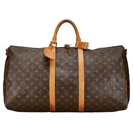 Louis Vuitton-Louis Vuitton Keepall Bandouliere 55 Canvas Travel Bag M41414 in Good condition-Brown