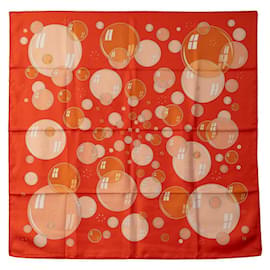 Hermès-Hermes Carre 90 Bubbles Scarf Cotton Scarf in Excellent condition-Orange