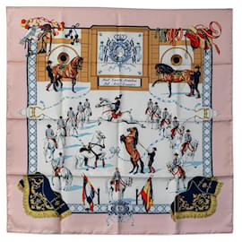 Hermès-Hermes Carre 90 Real Escuela Andaluza Del Arte Ecuestre Scarf Cotton Scarf in Excellent condition-Pink