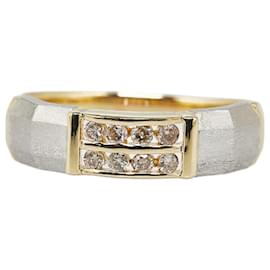 & Other Stories-LuxUness 18K & Platinum Diamond Band  Metal Ring in Excellent condition-Golden