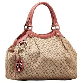 Gucci-Gucci Diamante Sookie Handbag Tote Bag Canvas Tote Bag 211944 in Good condition-Brown
