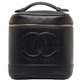 Chanel-Chanel Vanity Bag Leather Vanity Bag A01998 in Excellent condition-Black