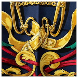 Hermès-Hermes Carre 90 Le Mors Conetable Silk Scarf Canvas Scarf in Good condition-Blue