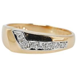 & Other Stories-K18YG Yellow Gold Diamond Ring 0.087ct Size 8 in Great Condition-Golden