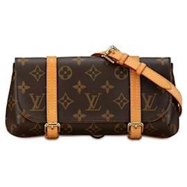 Louis Vuitton-Louis Vuitton Pochette Marel Canvas Belt Bag M51159 in Good condition-Brown