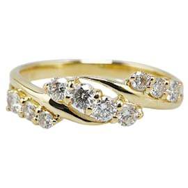 & Other Stories-K18YG Yellow Gold Diamond 0.5ct Ring for Women in Great Condition-Golden