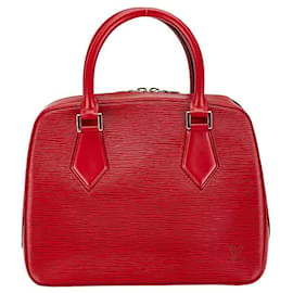 Louis Vuitton-Sac à main en cuir Sablon Louis Vuitton M52047 en bon état-Rouge