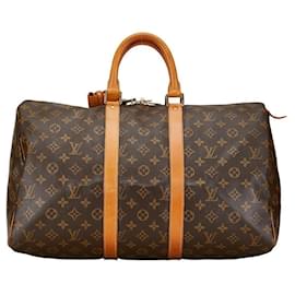 Louis Vuitton-Louis Vuitton Keepall 45 Canvas Travel Bag M41428 in Good condition-Brown