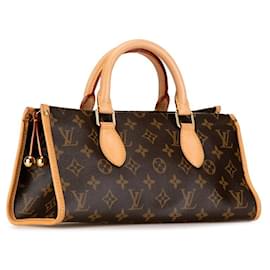 Louis Vuitton-Sac à main Louis Vuitton Monogram Popincourt M40009 en PVC marron en très bon état-Marron