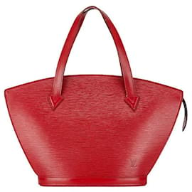Louis Vuitton-Louis Vuitton Saint Jacques Shopping Leather Shoulder Bag M52267 in Good condition-Red