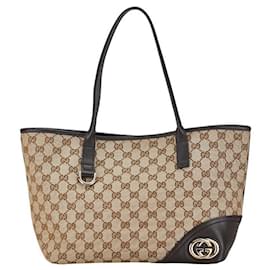 Gucci-Gucci GG Canvas Tote Bag Canvas Tote Bag 169946 in Good condition-Brown