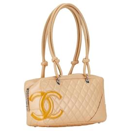 Chanel-Chanel Cambon Line Handbag Leather Handbag 9049450 in Good condition-Brown