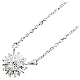 & Other Stories-LuxUness Platinum Diamond Snowflake Necklace  Metal Necklace in Excellent condition-Silvery