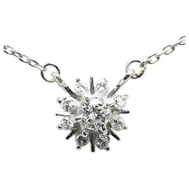 & Other Stories-LuxUness Platinum Diamond Snowflake Necklace  Metal Necklace in Excellent condition-Silvery