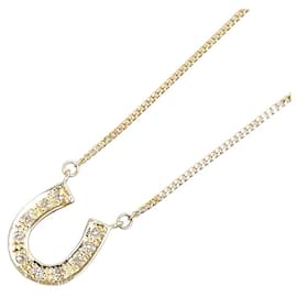 & Other Stories-LuxUness 18K Diamond Horseshoe Necklace  Metal Necklace in Excellent condition-Golden