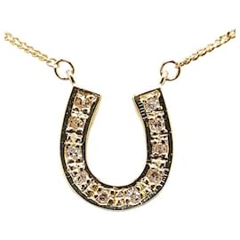 & Other Stories-LuxUness 18K Diamond Horseshoe Necklace  Metal Necklace in Excellent condition-Golden