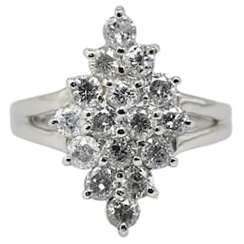 & Other Stories-Pt900 Platinum Diamond 1ct Ring Size 6.5 in Great Condition-Silvery