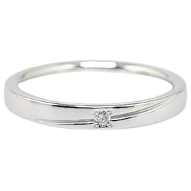 & Other Stories-Bague en diamant en or blanc K14WG 9,5 en excellent état-Blanc