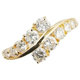 & Other Stories-LuxUness 18K Diamond Ring  Metal Ring in Excellent condition-Golden