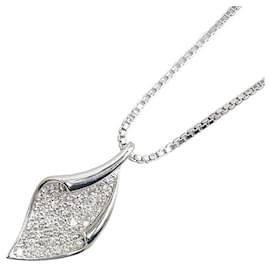& Other Stories-LuxUness 18K Diamond Necklace  Metal Necklace in Excellent condition-Silvery