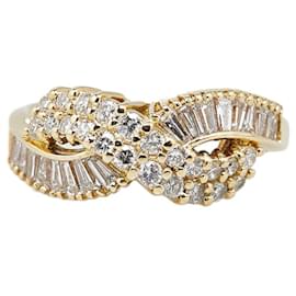 & Other Stories-LuxUness 18K Diamond Eternity Ring  Metal Ring in Excellent condition-Golden