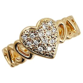 & Other Stories-LuxUness 18K Diamond Heart Ring  Metal Ring in Excellent condition-Golden