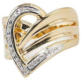 & Other Stories-LuxUness 18K & Platinum Diamond Ring Metal Ring in Excellent condition-Golden