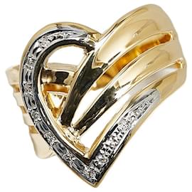 & Other Stories-LuxUness 18K & Platinum Diamond Ring Metal Ring in Excellent condition-Golden