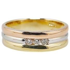 & Other Stories-Pt900 Platinum K18YG Yellow Gold K18PG Pink Gold Diamond Ring in Excellent Condition-Golden