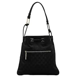 Gucci-Gucci GG Canvas Shoulder Bag Canvas Shoulder Bag 001 4021 in Good condition-Black